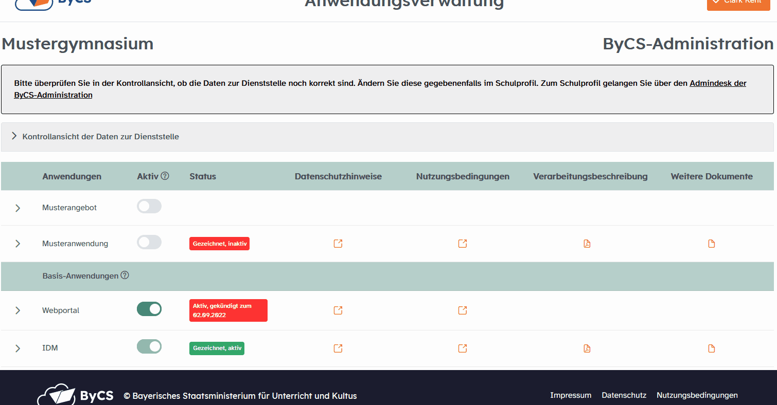 ByCS | Anwendung weiter nutzen