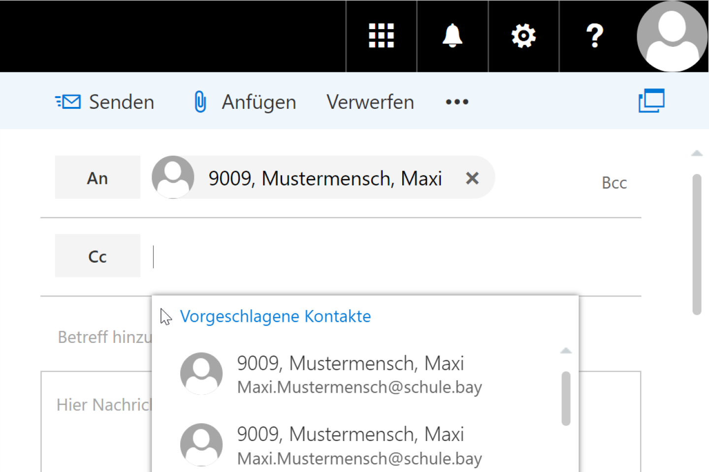 ByCS EMail an mehrere Personen senden