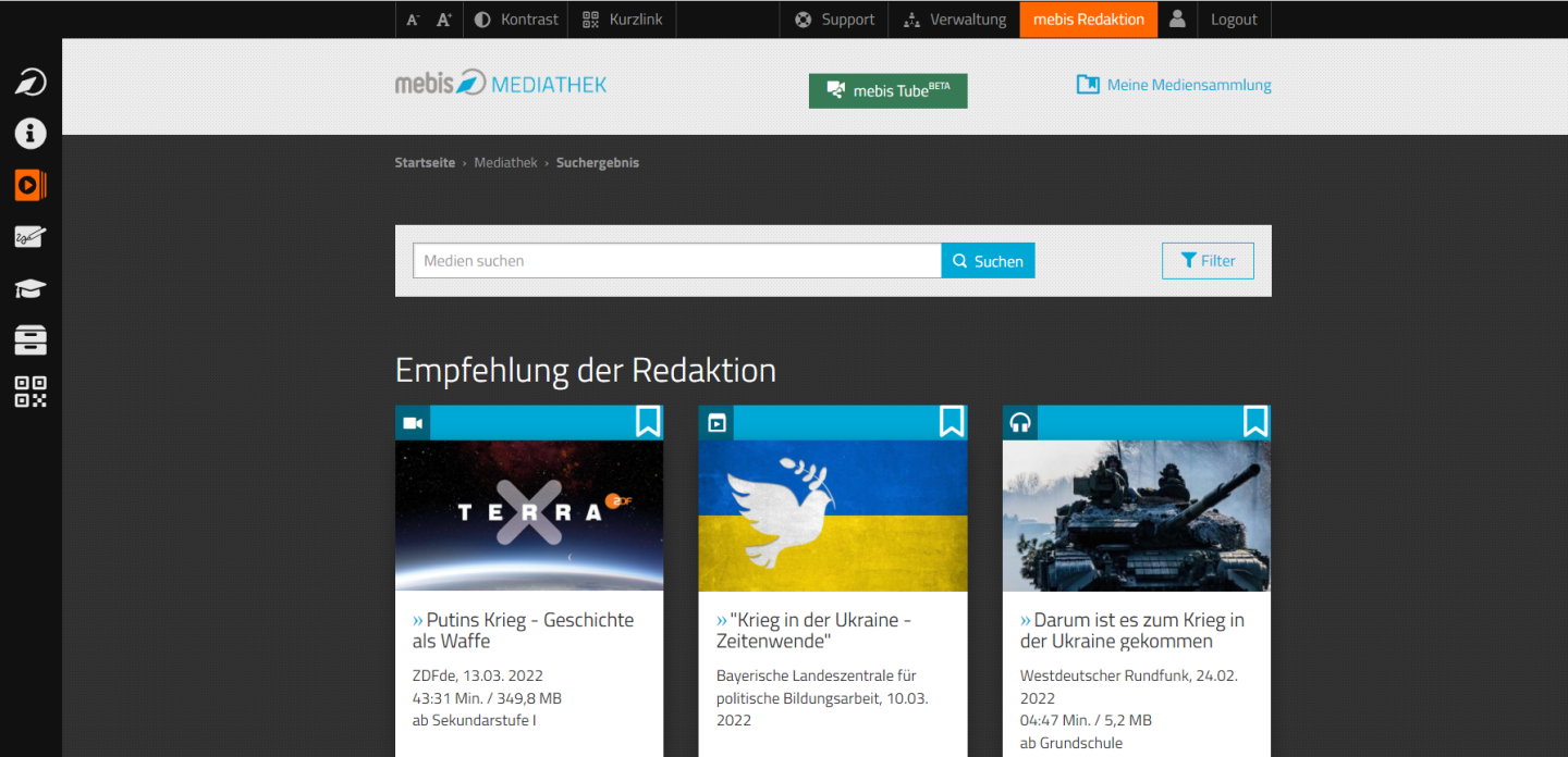 Mediathek Startseite