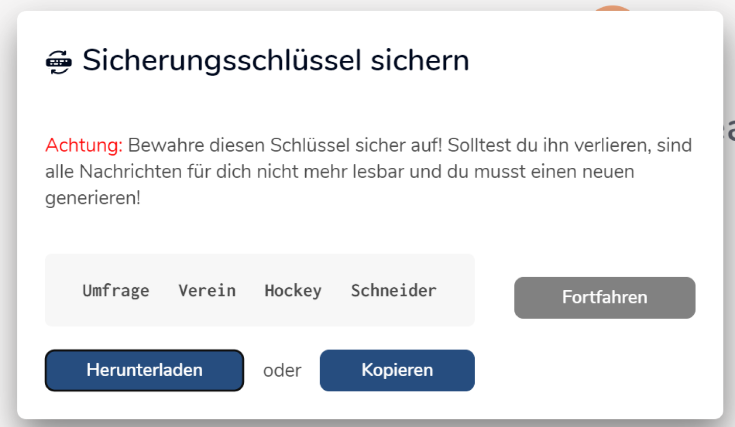 ByCS | Sich mit dem 4-Wort-Schlüssel verifizieren